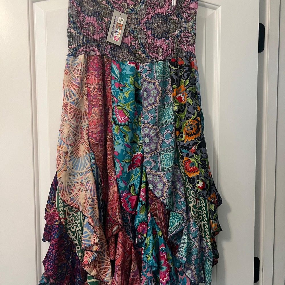 Wear as dress or midi skirt, bathing suit cover
